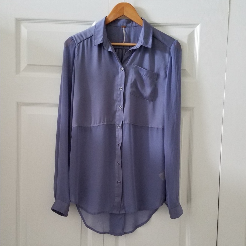 Free People Best Of Both Worlds Blouse Purple Medium